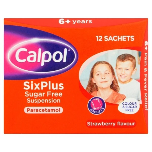 Calpol SixPlus Sugar Free Suspension Sachets 12 Sachets | X3 Pack - Image 2