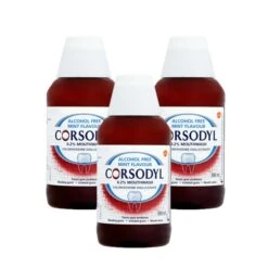 Corsodyl 0.2% Gum Problem Alcohol Free Mint Mouthwash 300ml | X3 Pack