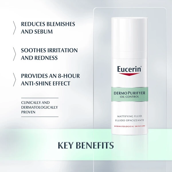Eucerin DermoPURIFYER 8 Hour Mattifying Fluid 50ml - Image 3