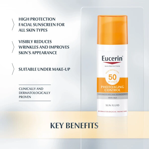 Eucerin Sun Fluid Anti Ageing Face SPF50 50ml - Image 2