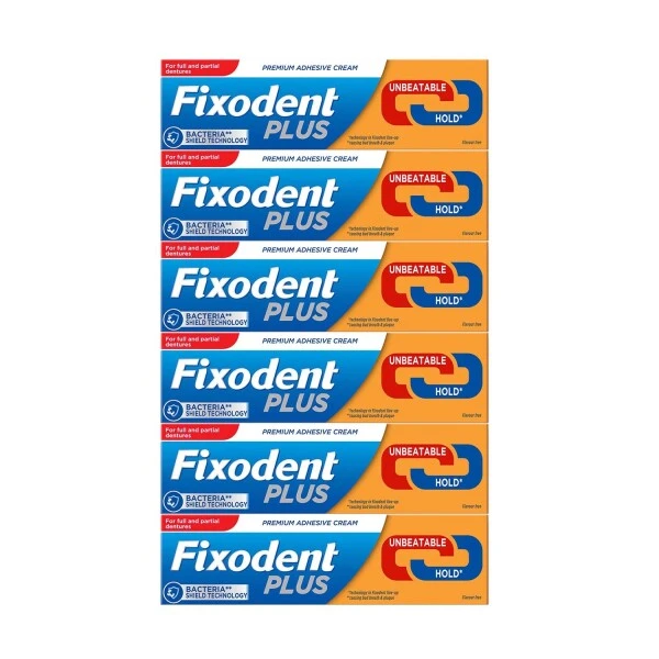 Fixodent Plus Best Hold Premium Denture Adhesive Cream 40g | X6 Pack