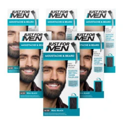 Just For Men Moustache & Beard Real Black Hair Dye M-55 1 Kit | X6 Pack