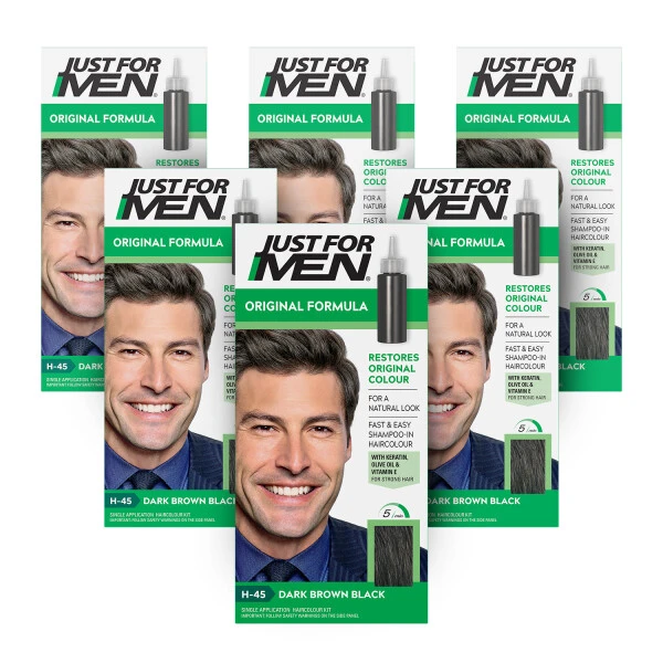 Just For Men Original Formula Dark Brown Black Hair Dye H-45 1 Kit | X6 Pack