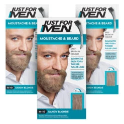 Just For Men Moustache & Beard Sandy Blonde Hair Dye M-10 1 Kit | X3 Pack