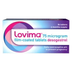 Lovima Contraceptive 75 Microgram Film-coated (Desogestrel) 84 Tablets (3 Month Supply)