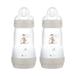 MAM Easy Start Anti-Colic Bottle Grey Twin Pack 260ml X 2