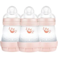 MAM Self Sterilising Anti-Colic Bottle Pink 3 Pack