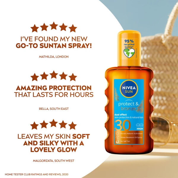 Nivea Sun Protect & Bronze Tan Activating Sun Oil Spray SPF30 200ml - Image 2