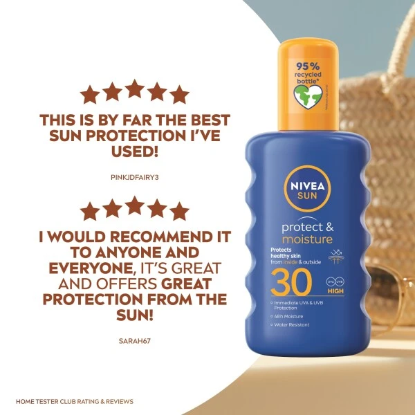 Nivea Sun Protect & Moisture Sun Cream Spray SPF30 200ml - Image 3