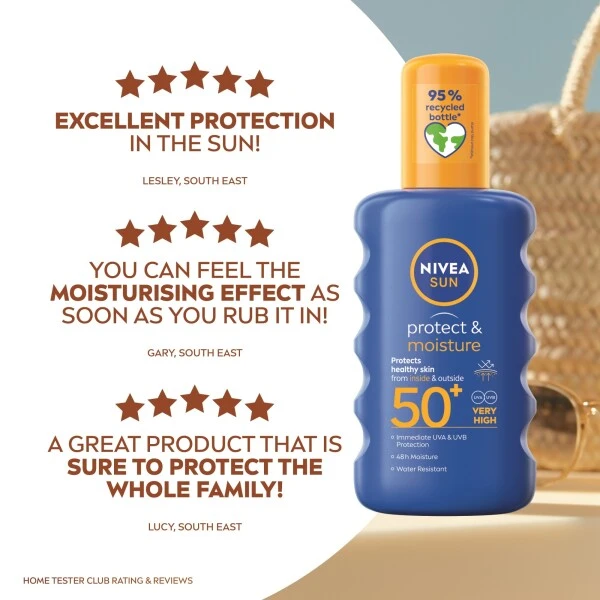 Nivea Sun Protect & Moisture Sun Cream Spray SPF50+ 200ml - Image 3