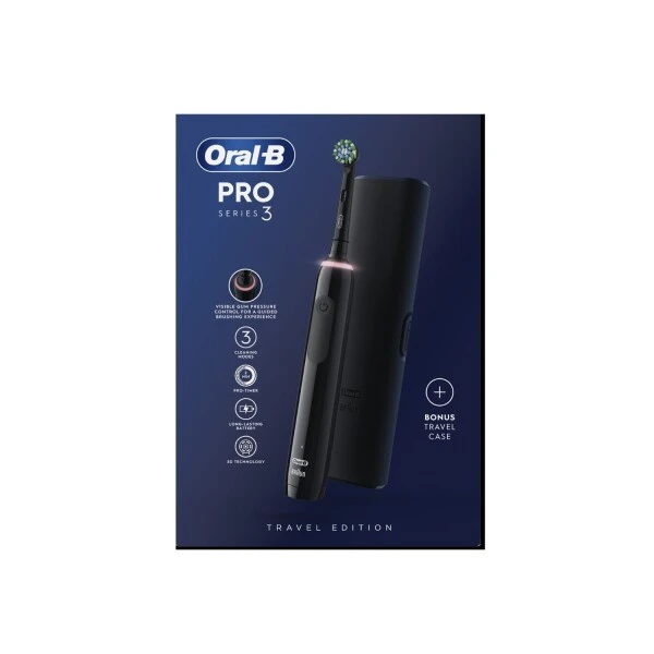 Oral B Pro 3 (3500) Black Edition Electric Toothbrush With Travel Case
