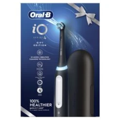 Oral B Oral-B IO4 Matte Black + Travel Case & Refill Holder