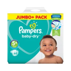 Pampers® Pampers Baby-Dry Size 5+ Nappies Jumbo Pack 68 Pack