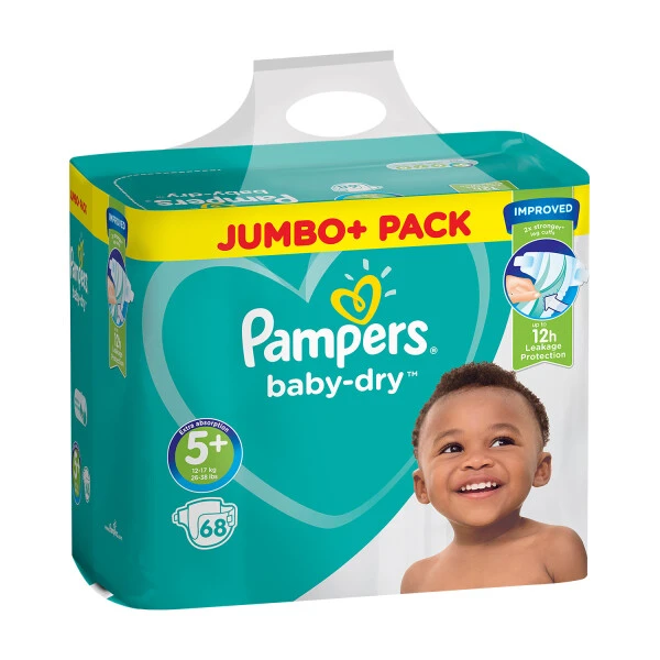 Pampers® Pampers Baby-Dry Size 5+ Nappies Jumbo Pack 68 Pack - Image 2