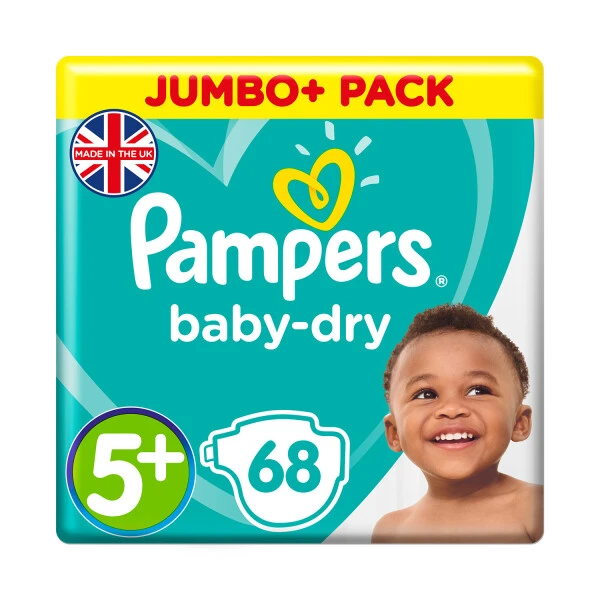 Pampers® Pampers Baby-Dry Size 5+ Nappies Jumbo Pack 68 Pack - Image 3