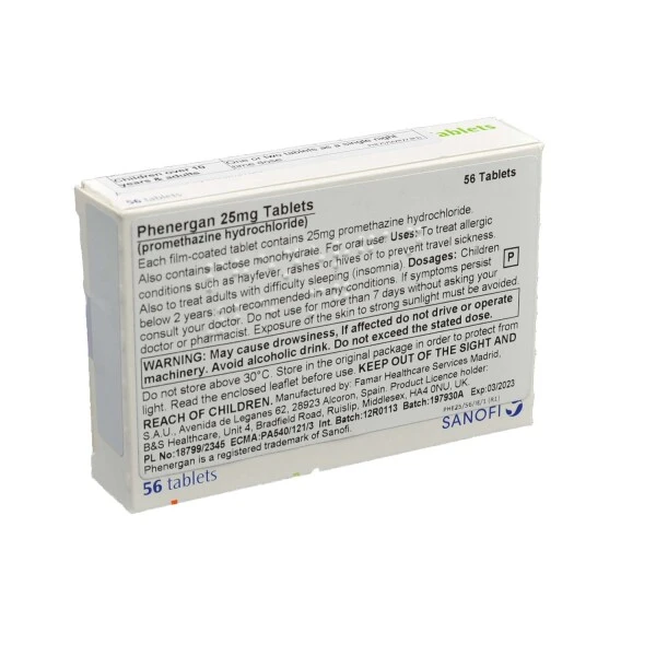 Phenergan Tablets 25mg 56 X 25mg Tablets - Image 2