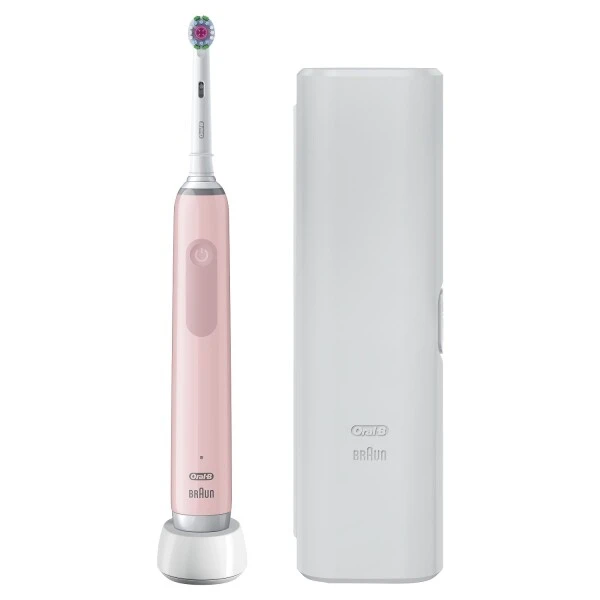 Oral B Oral-B Pro 3 3500 White/Pink Toothbrush With Case - Image 2