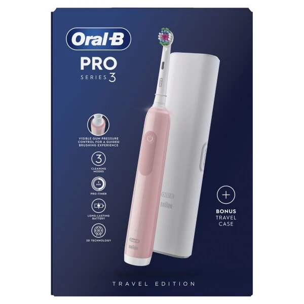 Oral B Oral-B Pro 3 3500 White/Pink Toothbrush With Case