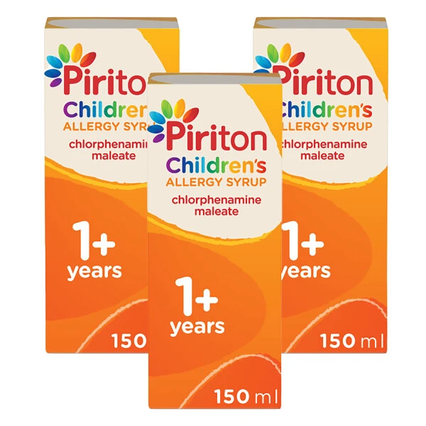 Piriton Hayfever & Allergy Relief Syrup For Children 150ml | X3 Pack