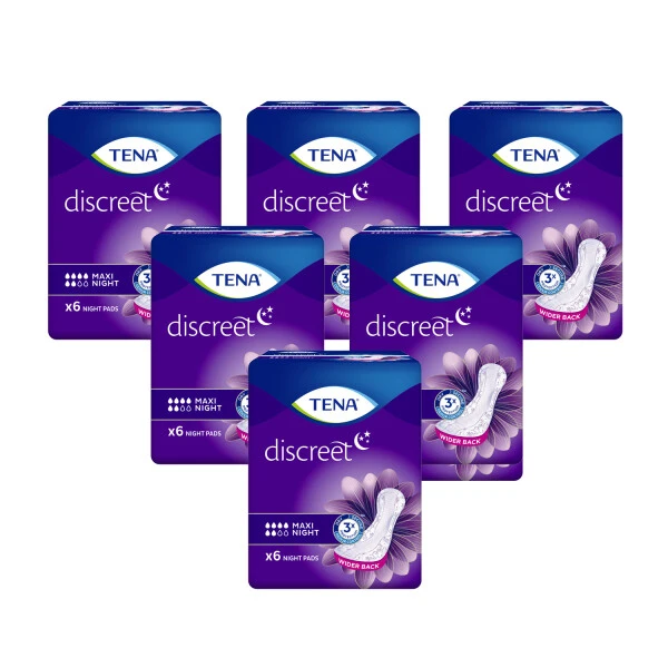 TENA Lady Maxi Incontinence Night Pads 6 Pack | X6 Pack