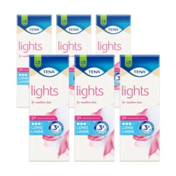 Lights By TENA Long Incontinence Liners 20 Liners | X6 Pack